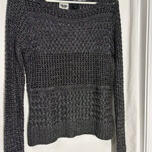 Ladies Harley-Davidson Black Knit Sweater with metallic shimmer M